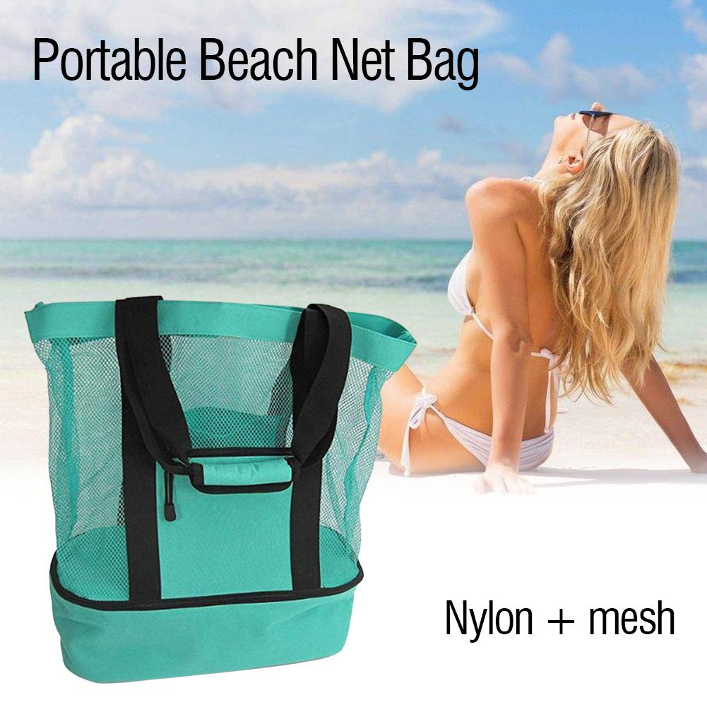 Přenosná termoizolační plážová kabelka Dvouvrstvá Tote Lunch Skladování potravin Taška Travel