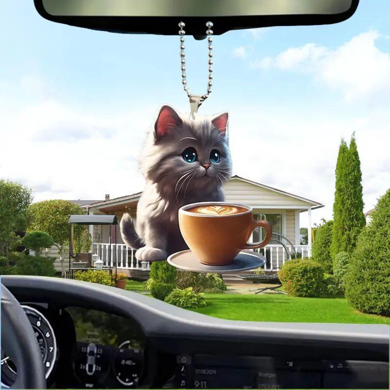 2d Acrylic Delightful Car Hanging Decoration Cheerful Christmas Tree Ornament For Cars