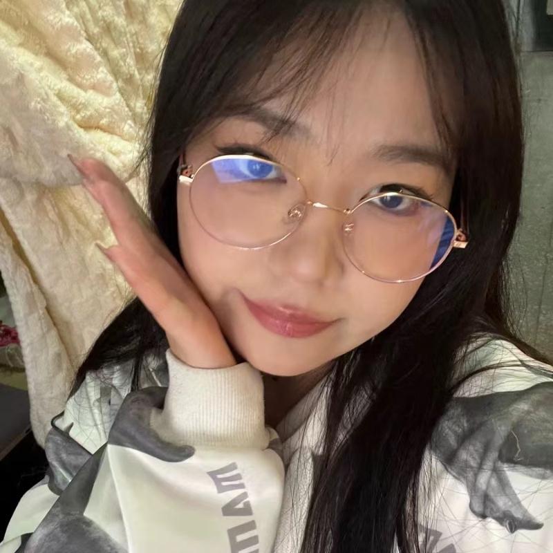 New Clear Glasses Women Polygonal Metal Frame Eye Glasses 0 Flat Mirror Girls Eyewear Anti Blue Light Glasses Fashion Eyeglasses