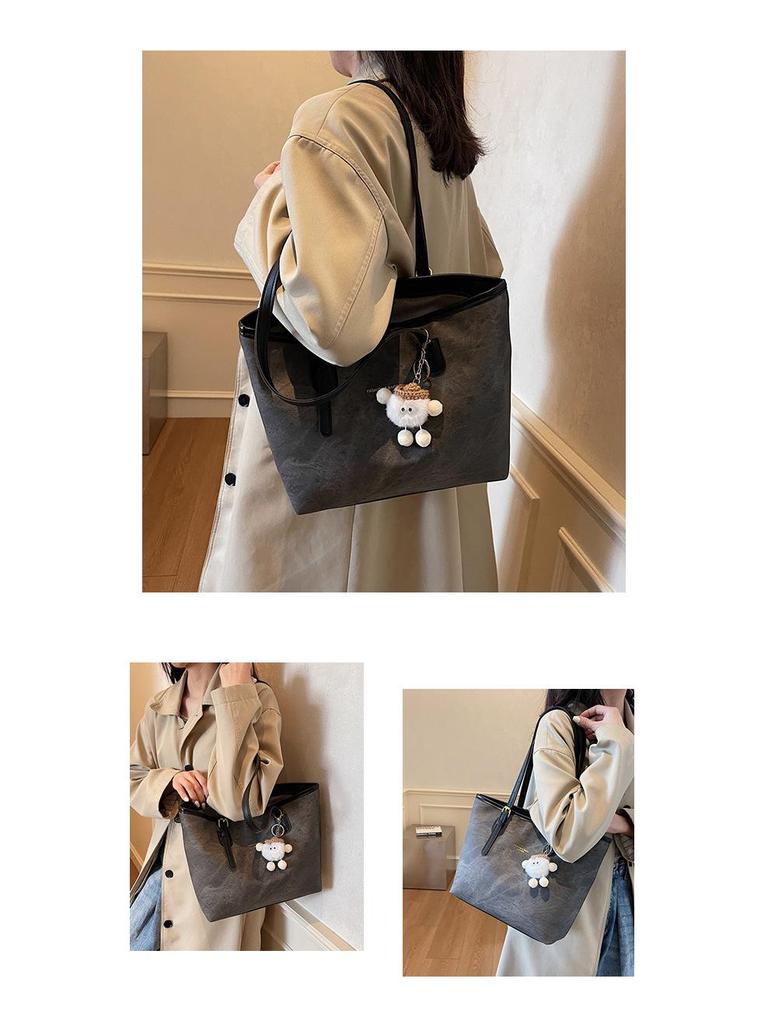 Zimní retro jednobarevná přívěsková taška - Velká kapacita, módní design přes jedno rameno pro ženy