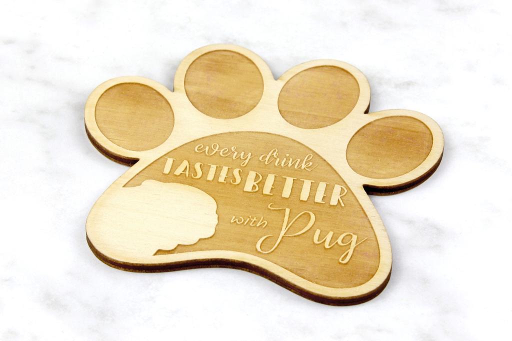 Pug - Porta-copos, porta-copos gravado com cachorro, presente para amante de cães da marca Art-Dog