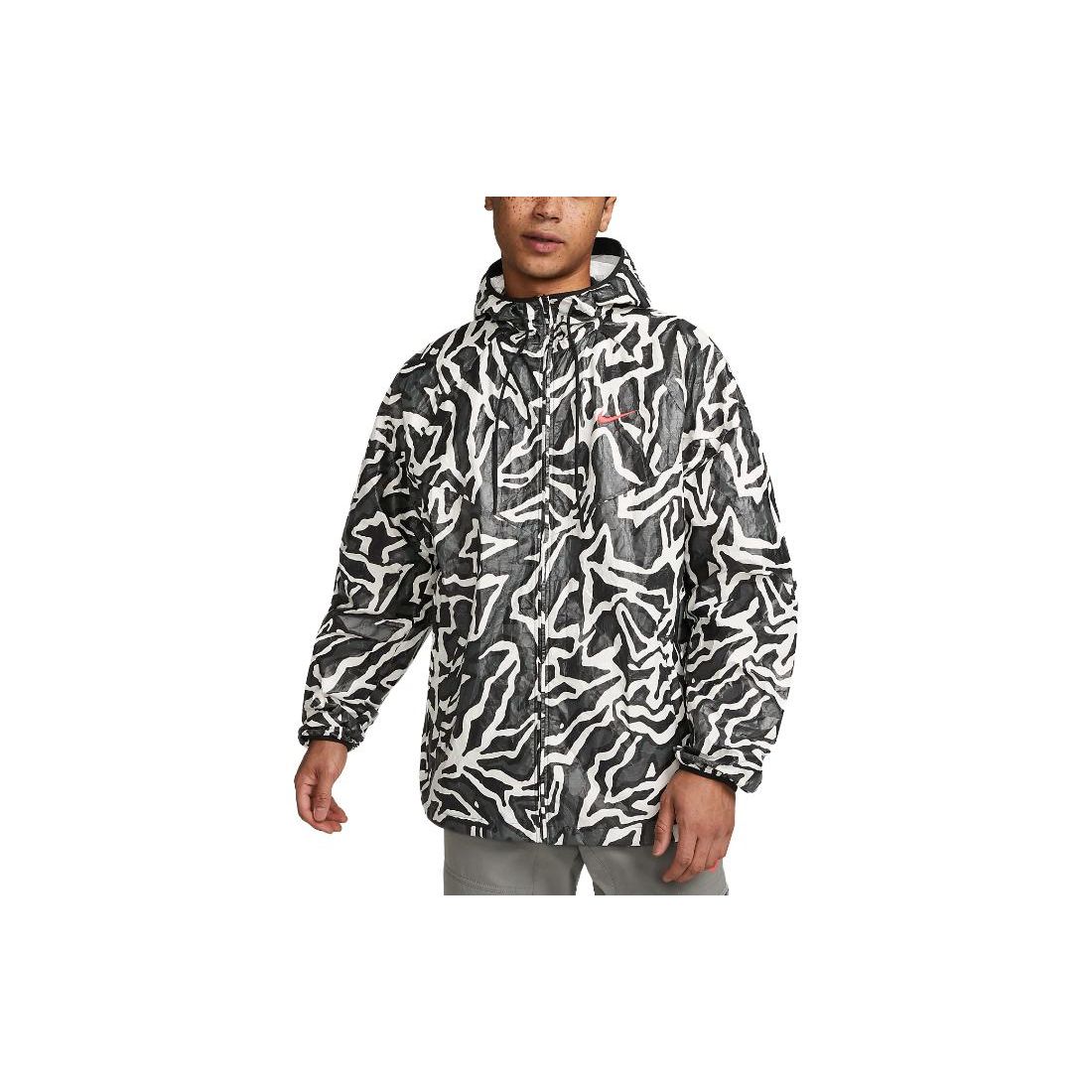 

Nike Full Print Brand Logo Zip-Up Hooded Jacket Men Jackets Multicolor DX0035-060 L