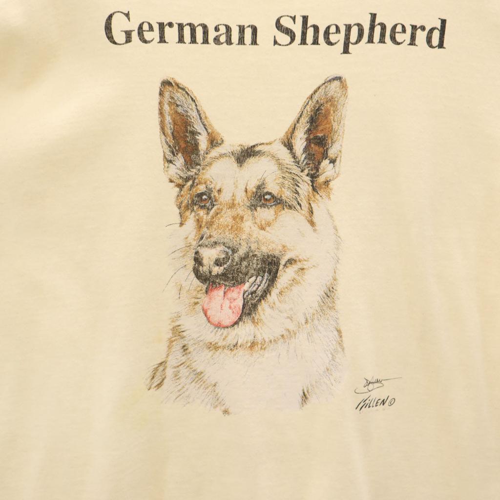 Delta 90s Made In USA Old German Shepherd Print Short Sleeve T-shirt Men's Used