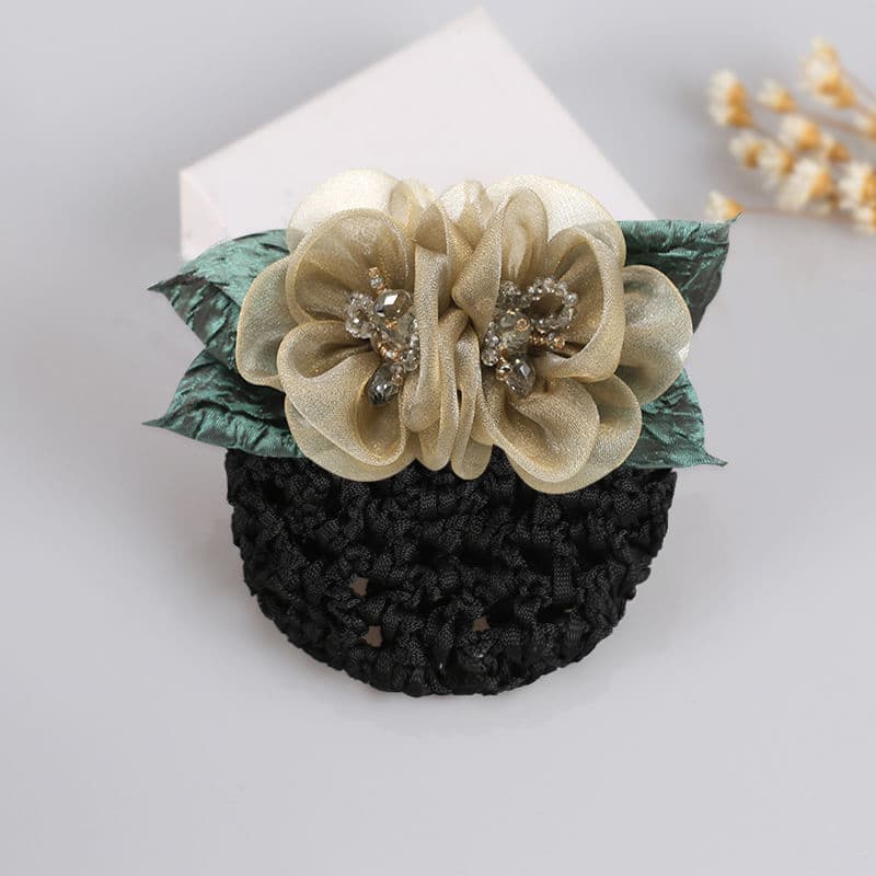 Hairnet Back Head Hair Updo Women Hair Net Headdress Flower Hair Accessories Hair Ring