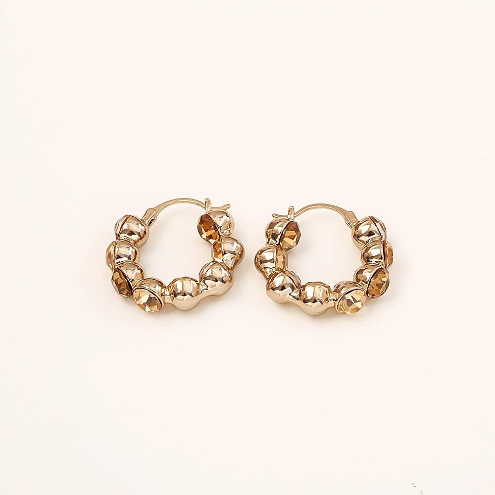 

Pendientes de aro con diamantes brillantes estilo elegante y sofisticado para mujer