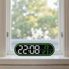 Digital Wall Clock Temperature LED Clock Week Date 2 Alarms Brightness Adjustment Timer Snooze Second 12/24H USB Powered Clock