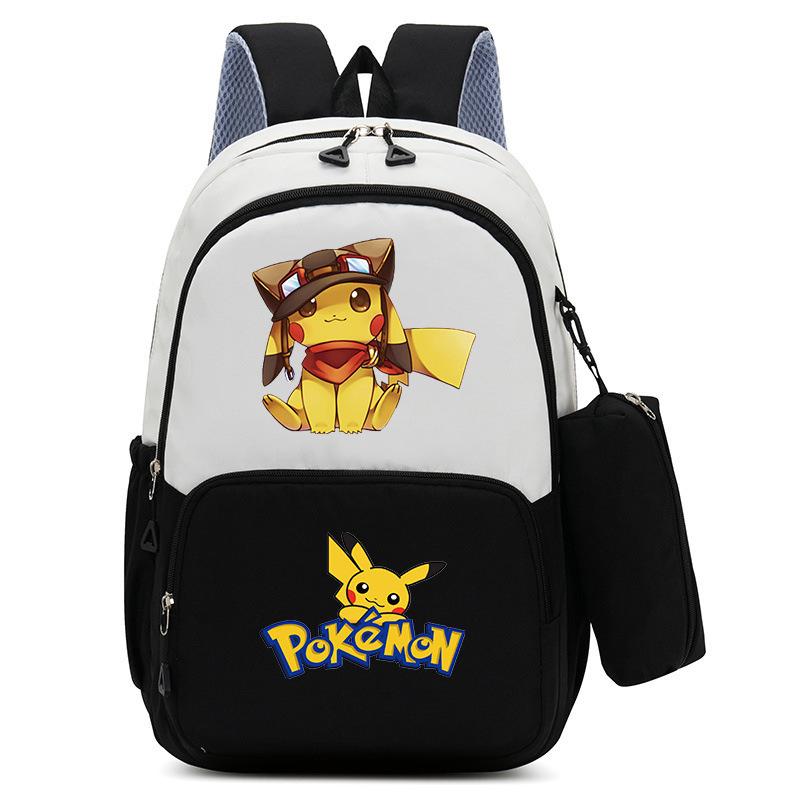 Pokemon Cartoon Printed Backpack Pencil Bag Elementary School Student Junior School Bag Backpack