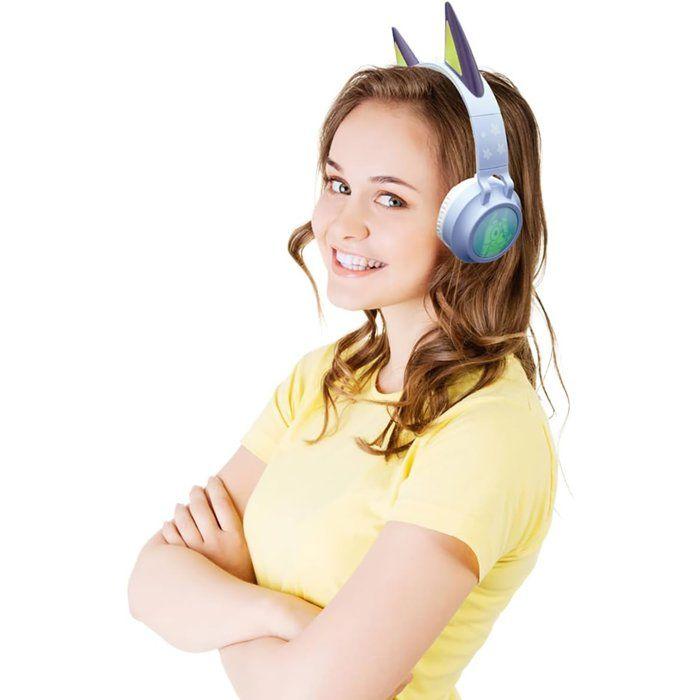 LEXIBOOK - Casque lumineux pliable Bluetooth® et filaire avec un design 3D de l’univers Bluey avec limitation du volume