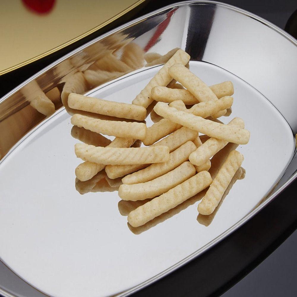 Fall-resistant Snack Plate 304 Stainless Steel Salad Tray Food Serving Dishes  Restaurant