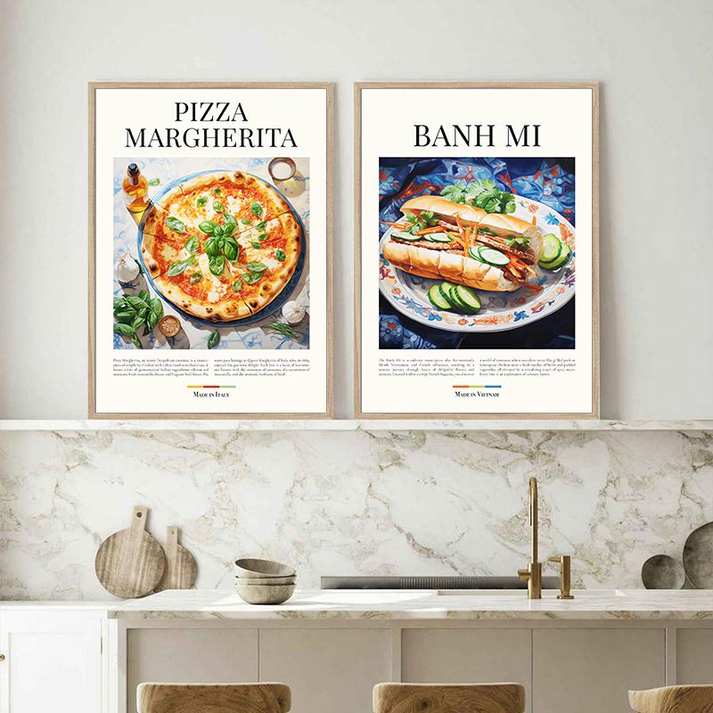 Kitchen Food Poster Patatas Bravas Churros Pizza Pancakes Canvas Painting Prints Wall Picture for Bar Dining Room Home Decor
