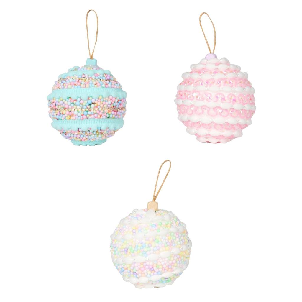 3x Christmas Ball Ornaments Xmas Decor DIY Classic Gift 8 Cm Pendant Drop for