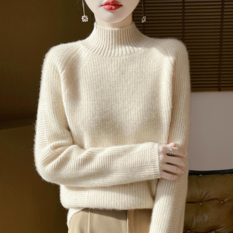 Women Sweater 100% Wool MODERN NEW SAGA Turtleneck Knit Pullover Thick Winter Jumpers Female Knit Tops