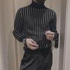 Men's Trendy Striped Slim Turtleneck Sweater for Autumn & Winter