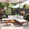 VidaXL Garden Lounge Set 6 Pieces with Cushions, Cream Acacia Wood and Rope 3057876