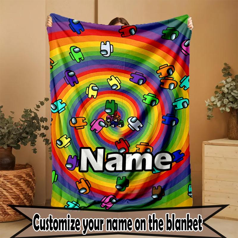 Custom Name Personalized Among Us Print Blanket, Home Decor, Bedroom, Sofa, Camping, Couch, Gifts for Birthday ChristmasEnthusiasts