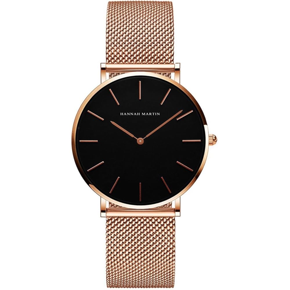 Hannah Martin Analog Waterproof Watch ZJ0001 Women s Simple Cute Japanese Movement Rose Gold