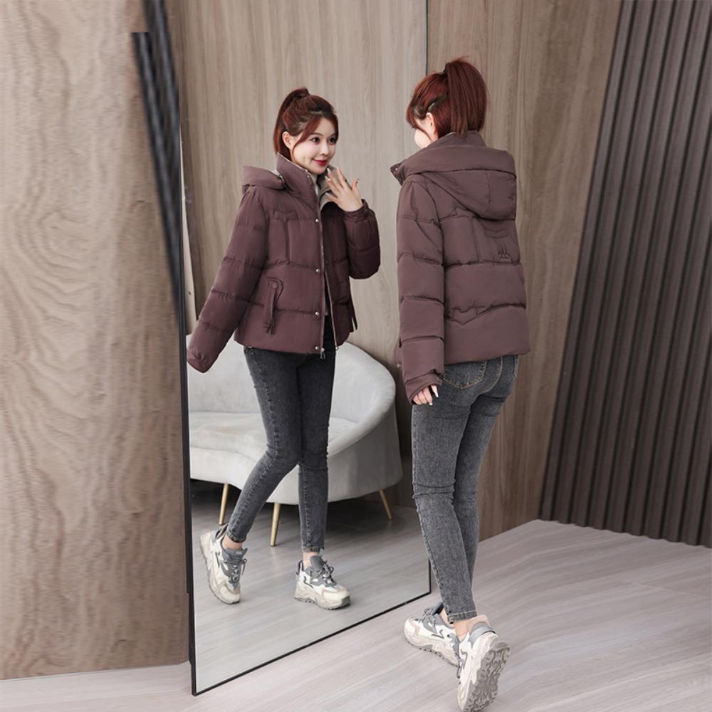 Solid color thickened down cotton clothes short fashion coat new winter 2025 cotton clothes loose small coat