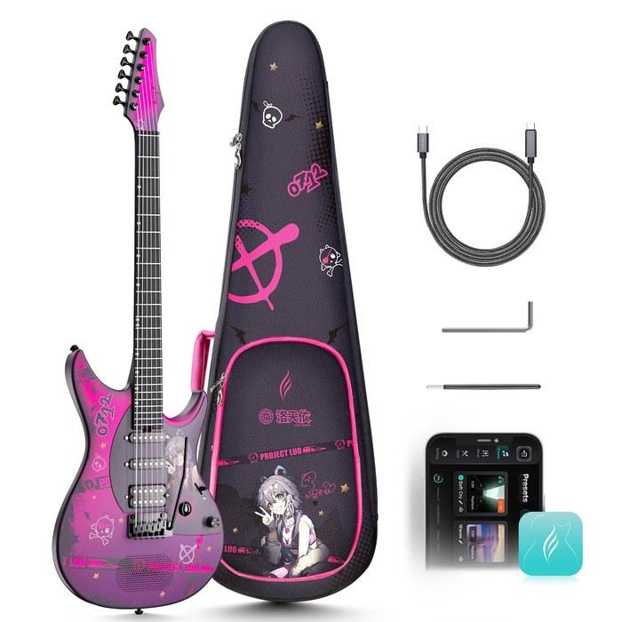 Enya Inspire Electric Guitar 39 inch - Smart Carbon Fiber Guitar with 15W Wireless Speaker, 20 Tones, Onboard Presets, Cable, Wrench, Gig