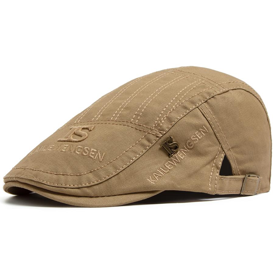 New Men Embroidery Flat Cap Summer Vintage Beret Visor For Male Fashion Casual Newsboy Hat Spring Autumn  Women Caps Adjustable