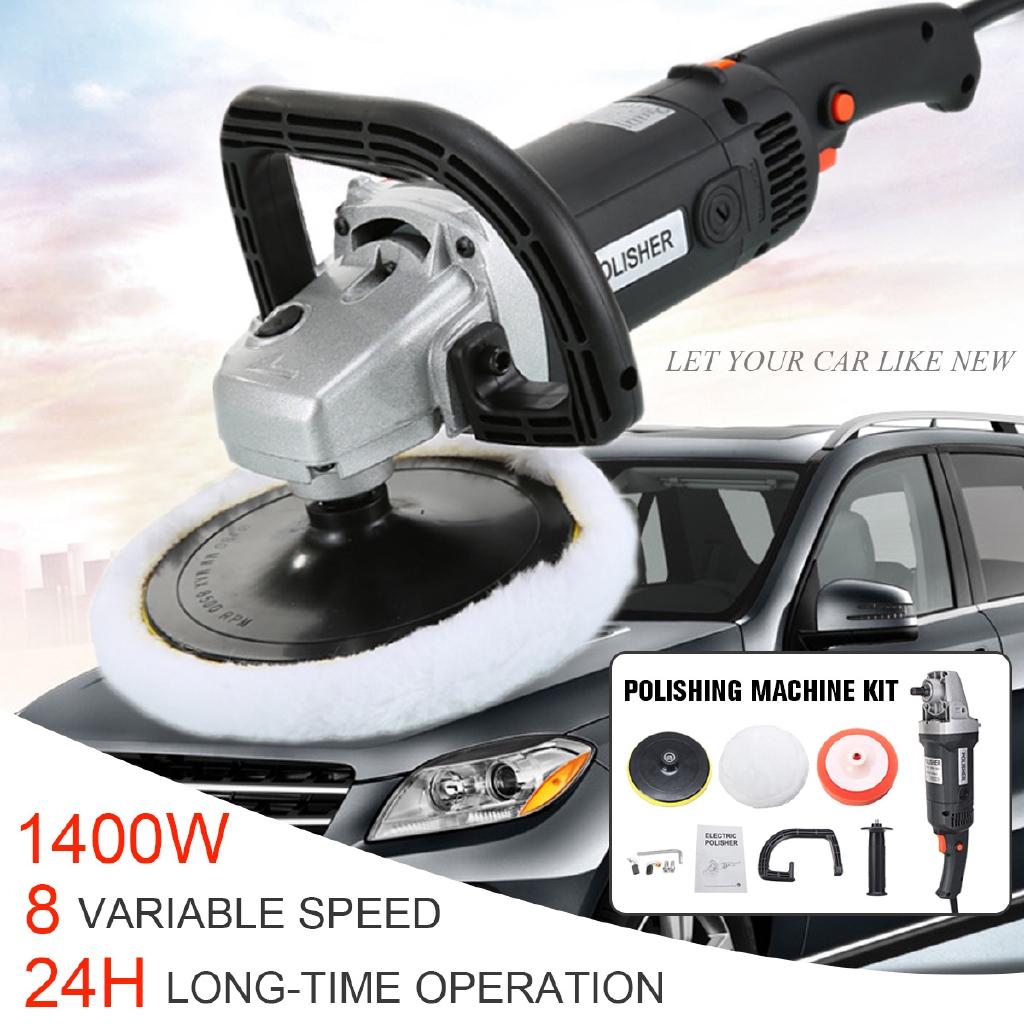 8 Variable Speed Car Polisher Electric Floor Polisher 220-240V Car Polishing Machine Buffer Sander Tool Kit UK 1400W