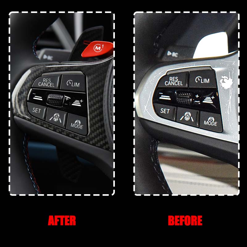 Carbon Fiber Steering Wheel Cover Trim Decor For BMW 1 2 3 4 5 6 7 8 Series Sport X3 X4 X5 X6 G20 G28 G30 G38 F90 F91