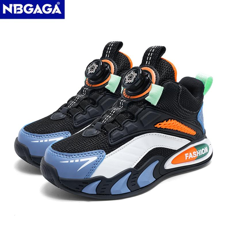 Mode Schwarze Jungen Basketballschuhe Outdoor Atmungsaktive Kinder Trainer Sport Tennisschuhe Rutschfeste Kinder Casual Schule Laufschuhe