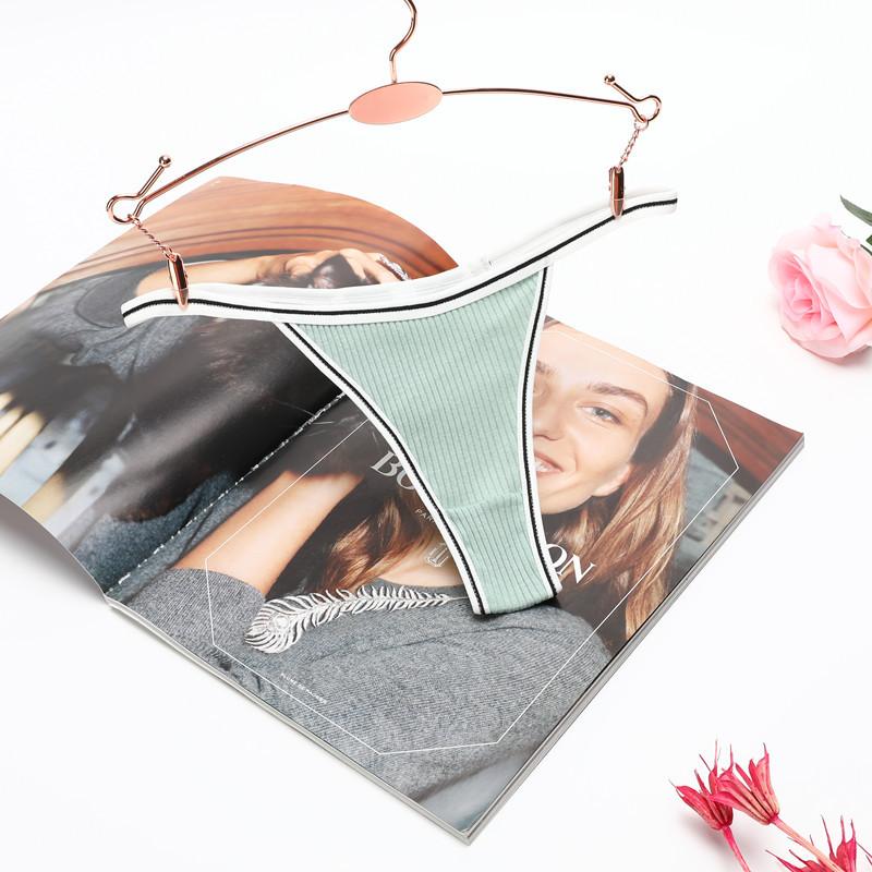 Women's New Spring and Summer Thin Belt Thread Breathable Belly Low Waist Thong Underwear