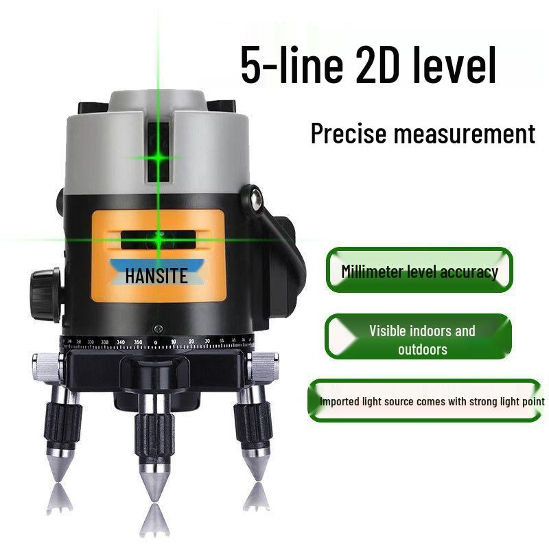 High-Precision Infrared Laser Level: 2 & 5-Line, Automatic, Indoor/Outdoor, Green & Blue Light