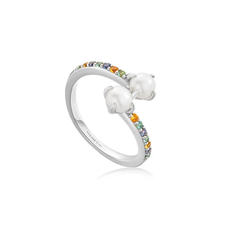 

ANIA HAIE Rainbow Freshwater Pearl 925 Silver Adjustable Size Ring R054-03 R054-03H (Silver)