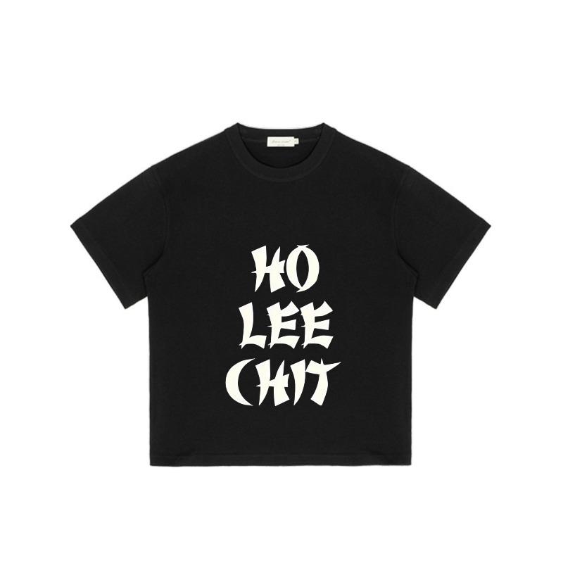 Black T Shirt with Ho Lee Chit Graphic Print for Casual Wear