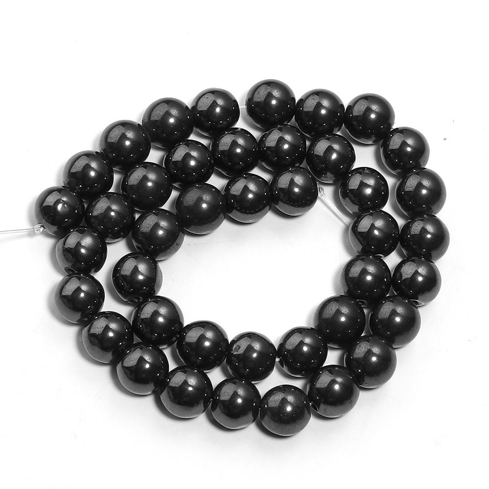 1 Strand 4/6/8/10/12mm Natural Black Hematite Stone Beads Magnetic Round Loose Beads For Jewelry Making DIY Bracelet Necklace