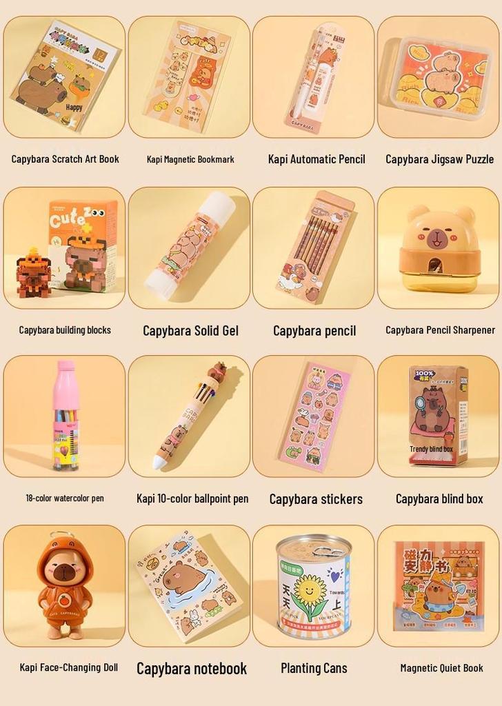 Cute Capybara Stationery Set - Luxury Souvenir & New Year Gift for Primary Students