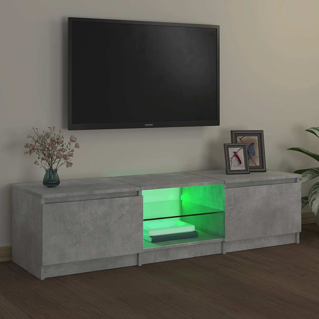 Vidaxl Szafka Pod Tv Z Led, Szarość Betonu, 140X40X35,5 Cm