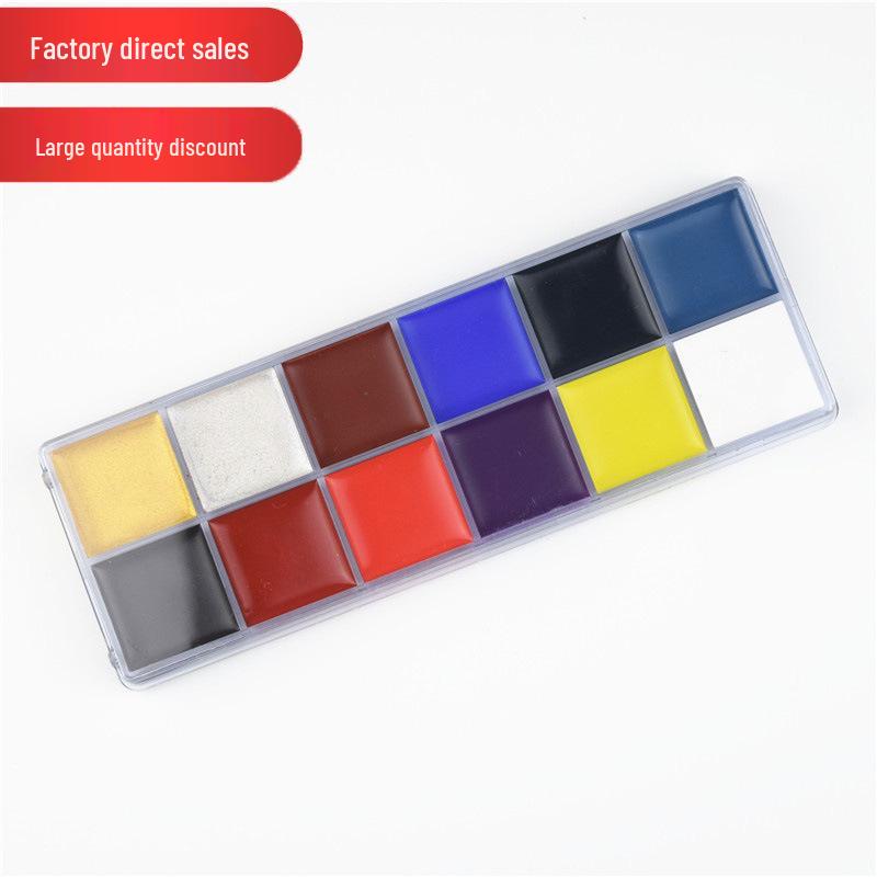 12-Color Body and Face Oil Paint Set for Halloween & Theatrical Performances