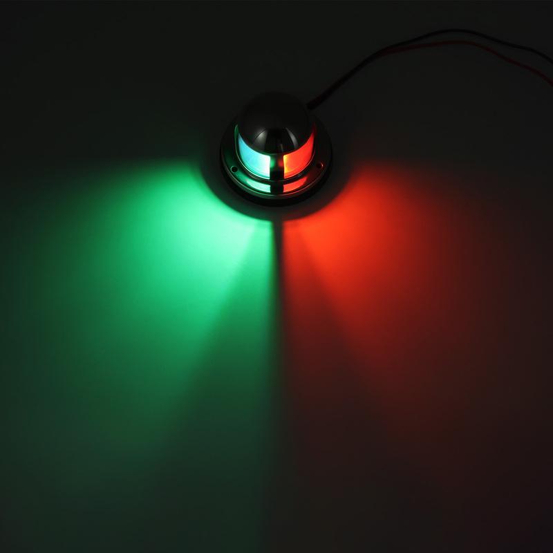 QC 12V Warning Signal Light Stainless Steel 1pc Red Green LED Navigation Lights Sailing Lamp for Marine Yacht