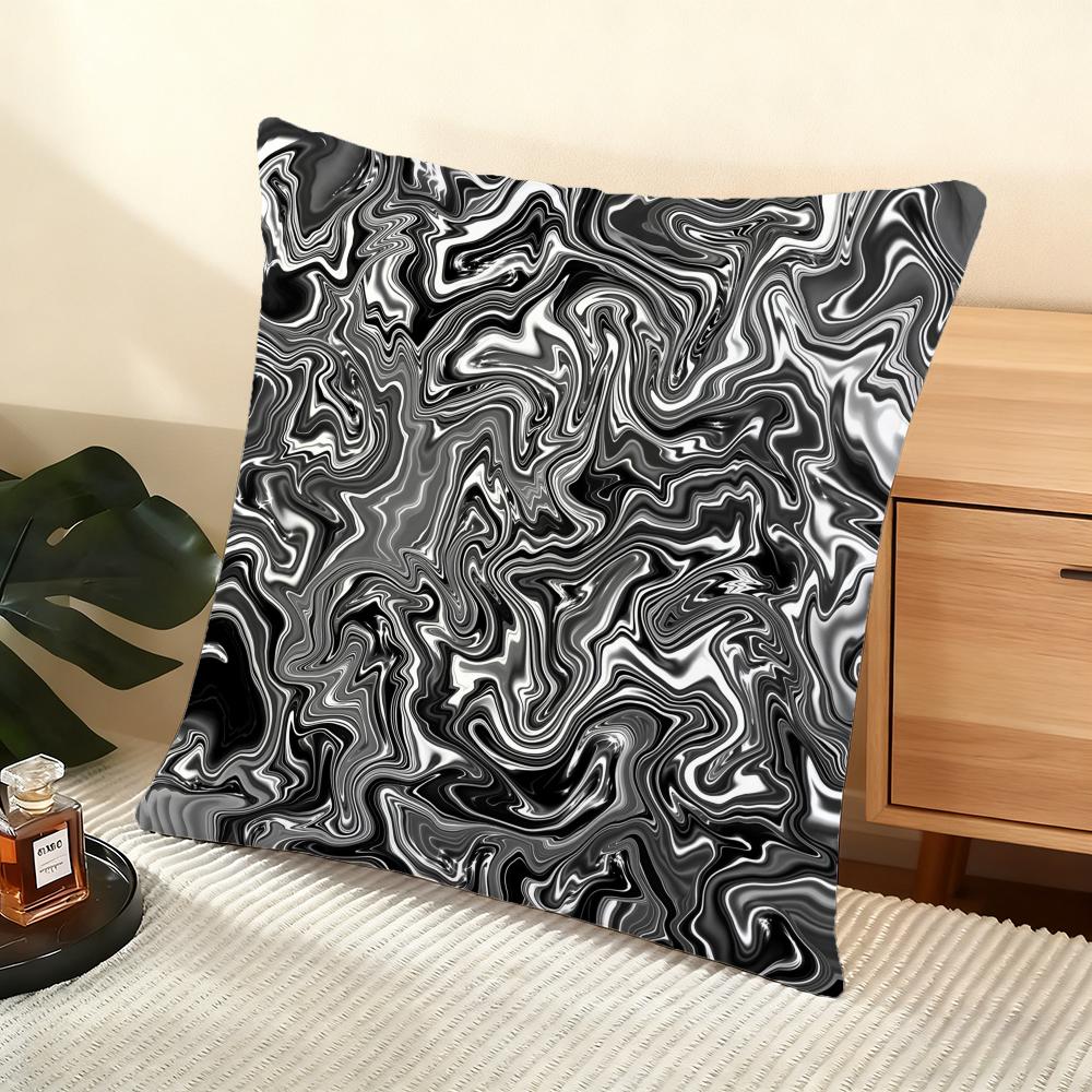 Fluid Wave Art Cushion Cover Soft Short Plush Pillow Cover Smooth Cozy Texture Aesthetic Cushion Case Home Decor