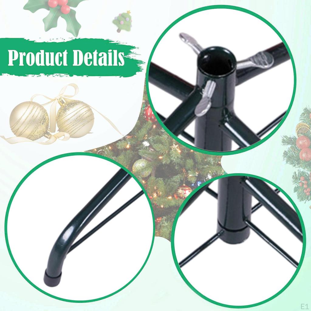 Kovový skládací stojan na vánoční stromek Umělá základna Odolný držák pro zimní setkání