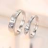 2pcs Couple 925 Sterling Silver Rings Sparkly Zircon for Women and Men Superior Luxury Wedding Jewelry Anniversary Gift