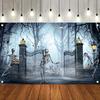 1 Piece Halloween Decoration Banner Indoor and Outdoor Horror Party Decoration Halloween Happy Photo Booth Supplies