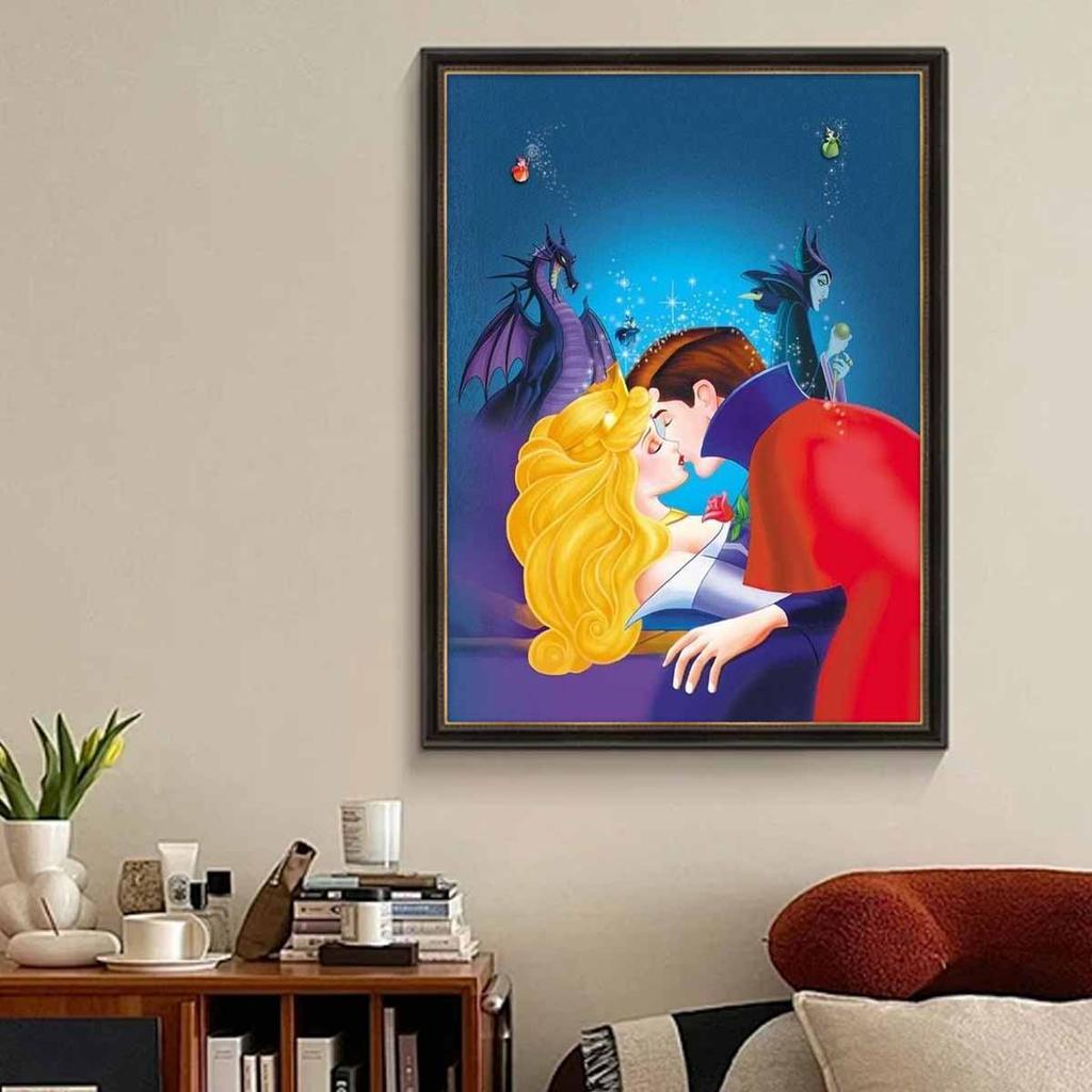 5D Diy Diamond Painting The Princess, The Prince and The Evil Dragon Full Drill Rhinestones Mosaic Embroidery Handmade Products Home Decor Gift