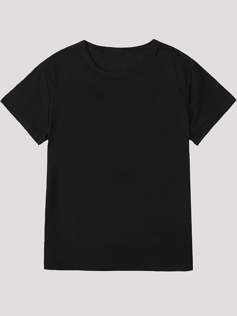 Solid Color Tshirt Casual Crew Neck Tshirt for Spring Summer Womens Clothing  Casual Base Layer Comfortable Leisurewea