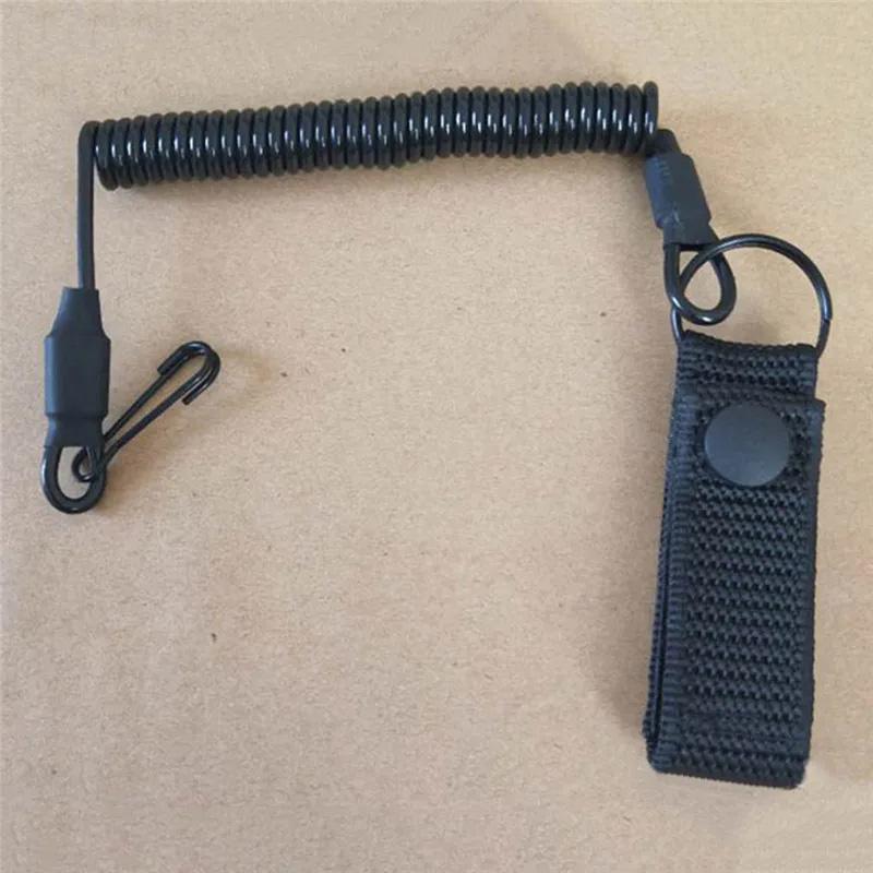 Elastic Lanyard Rope Tactical Anti-Lost Military Spring Safety Strap Gun Rope For Key Ring Chain Flashlight Hunting Accessories