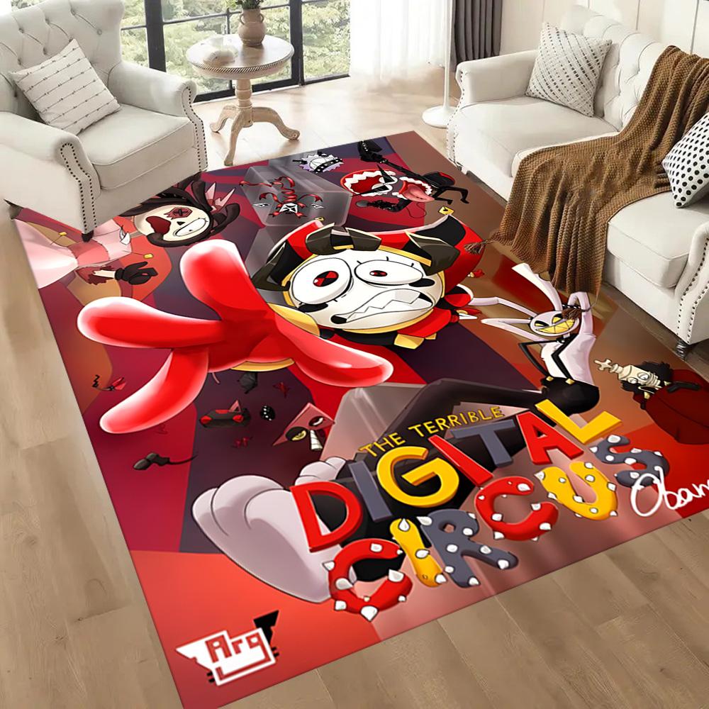 Digital Circus Area Rug Suitable For Game Room Balcony Playrooms Dining Room Antislip Carpet Office Home Decor Perfect Gift For Womenmen