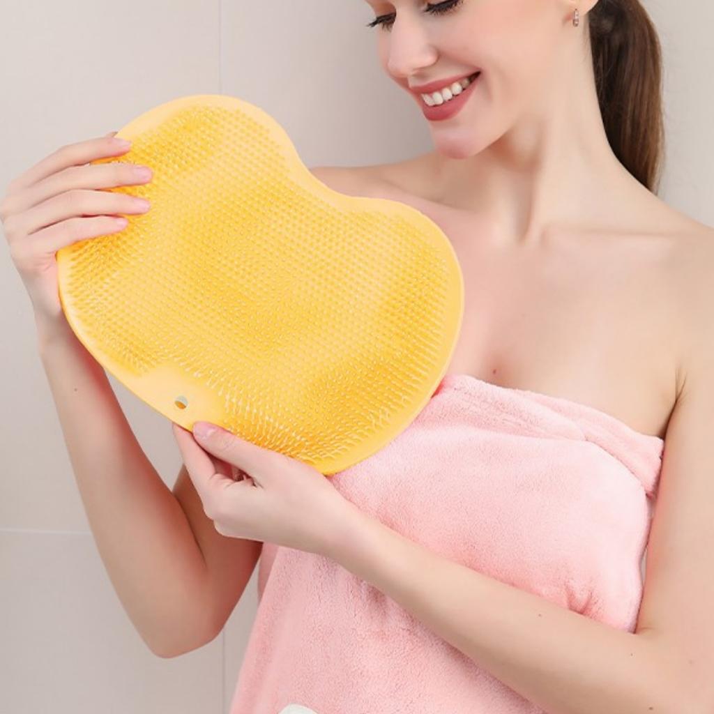 Alfombrilla de baño antideslizante multifuncional con exfoliante para pies y espalda, eliminación de piel muerta y ventosas grandes.