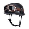 German Steel Skull Cap Retro Half Helmet for Men by Harley - Motorcycle & Leather Soldier Style