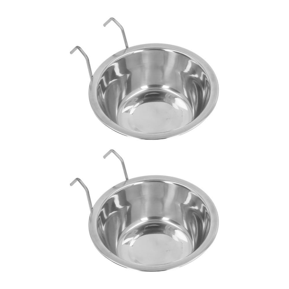 2PCS Large Capacity Hanging Dog Bowl Single Hanging Feeding Bowl Cage Daily Feeding