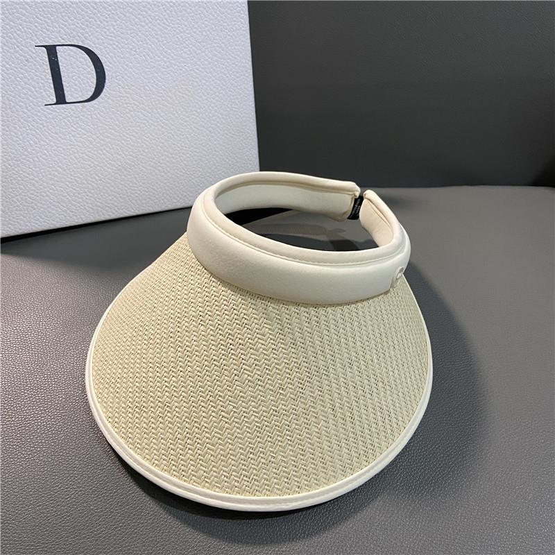 Straw empty hat women's summer foldable sun hat topless peak hat vinyl sunshade sunscreen hat outdoor