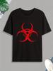 Biohazard Symbol Aufdruck T-Shirt, T-Shirts Für Männer, Lässiges Kurzarm-T-Shirt Für Sum