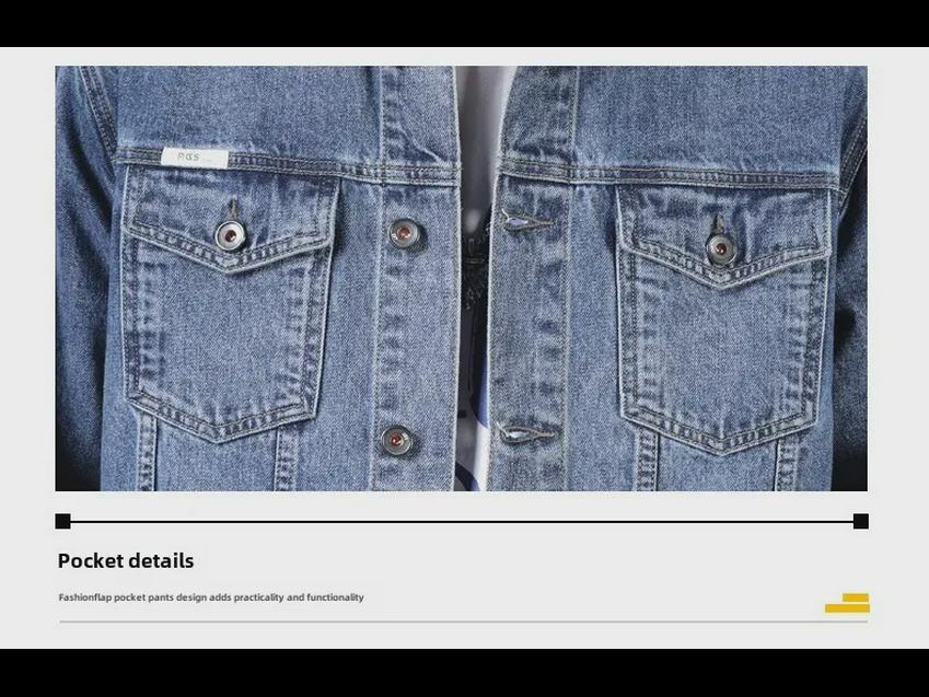 Men's Trendy Retro Loose-Fit Denim Lapel Jacket - Stylish Spring & Autumn Workwear Top
