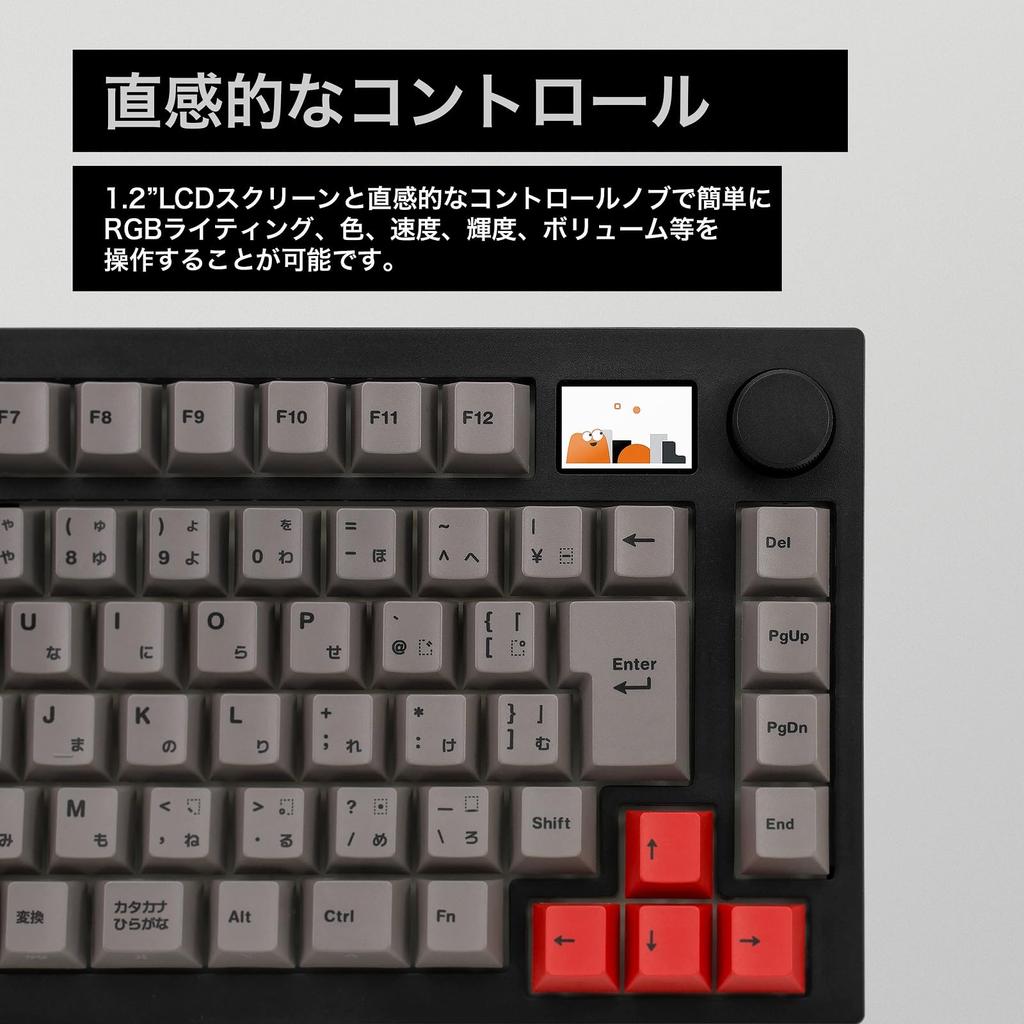 BAROCCOMiSTEL MD750 Delight JIS Keyboard G Pro Red 86 Black PBT Gateron Keyboard with RGB LCD Rollover Support Japanese Distributor (Japanese